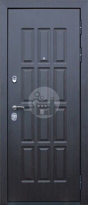 Стальная дверь, отделка темный МДФ, для частного дома-ДВ-758